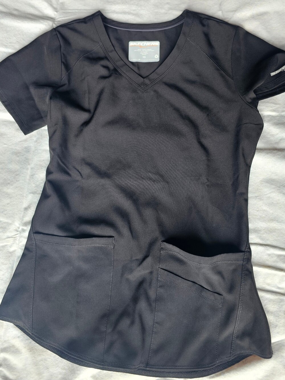 Skechers Women's V-Neck Scrub Top in Black